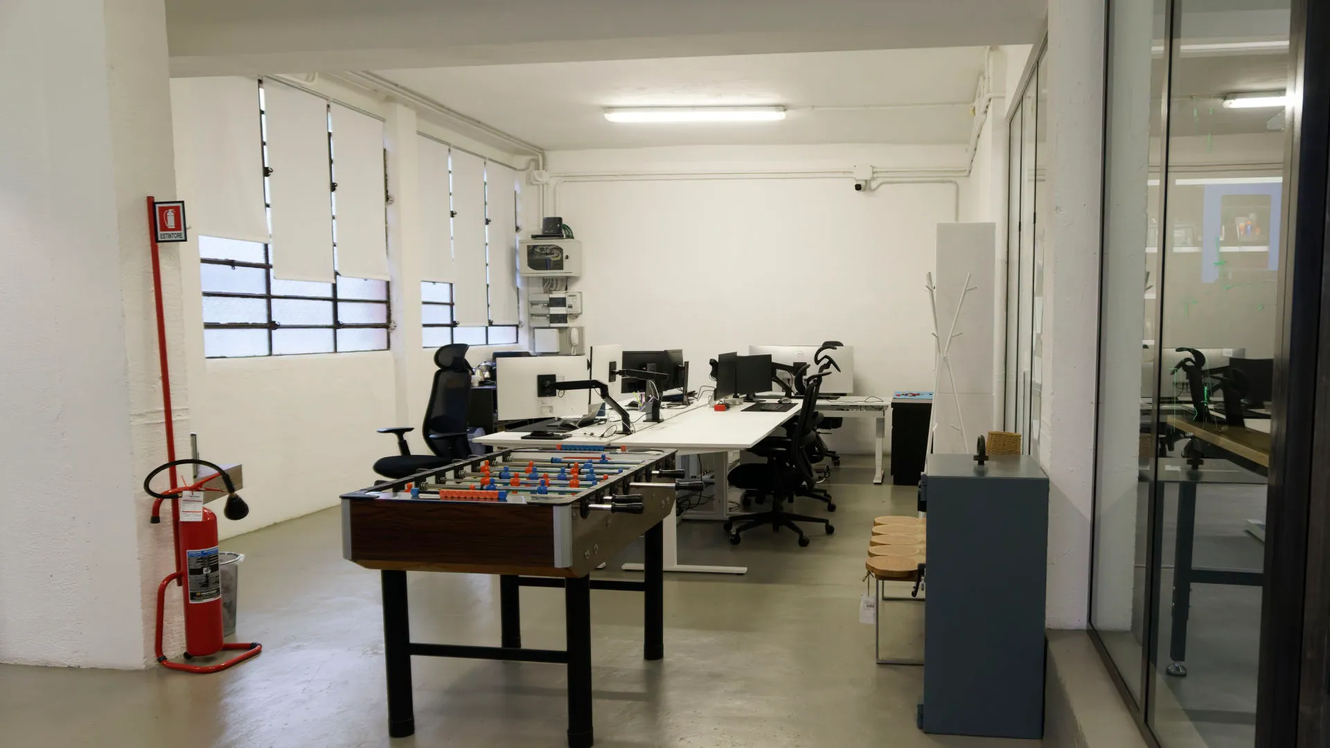Le postazioni di progettazione in open space
